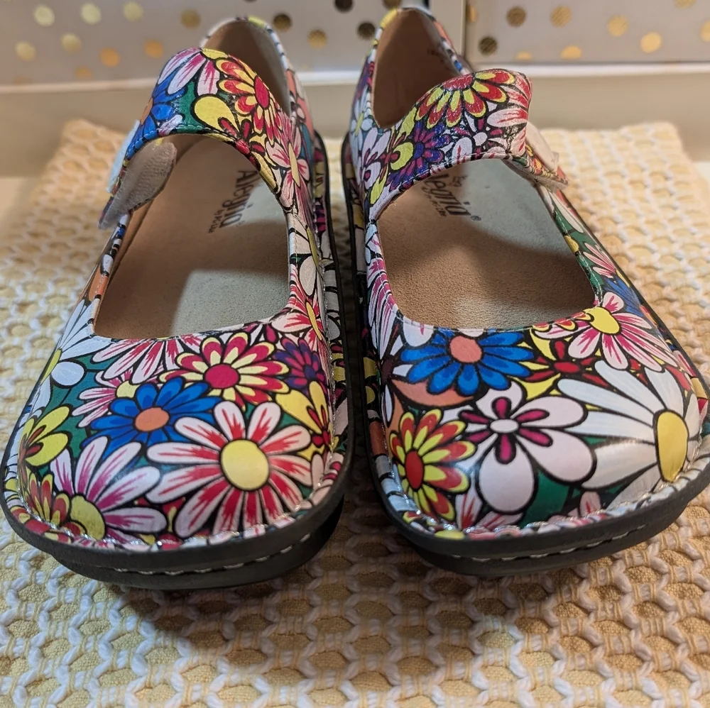 Alegria Multicolor Floral Mary Jane Shoes Size 37 New - Picture 8 of 10
